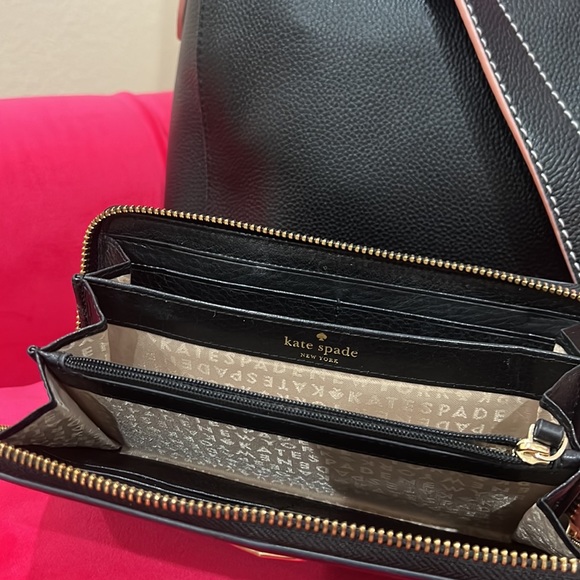 Kate Spade Black Shoulder Bag with Pink Accents - Picture 11 of 12